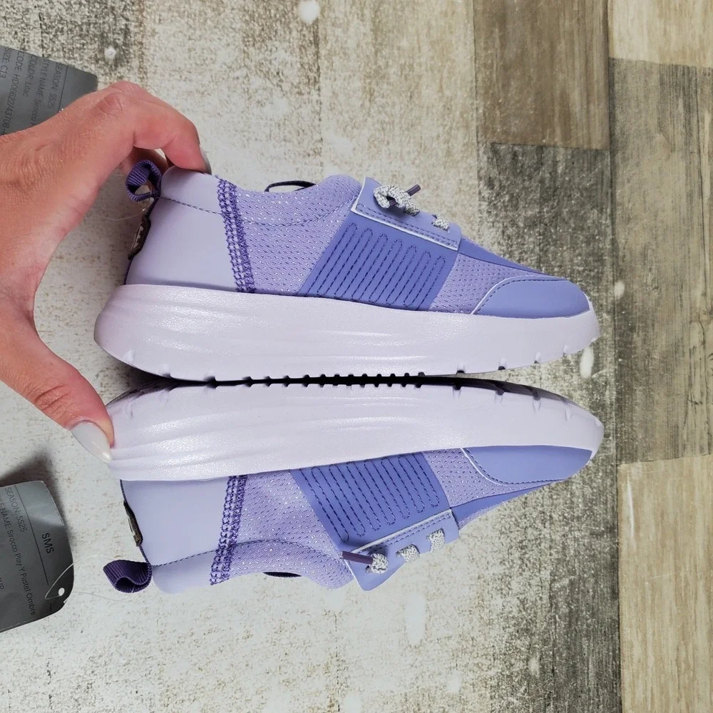 Hey Dude Sirocco Play Pastel Kids Shoes Sz 13 C13 Ombre Lilac Mesh Sneakers
